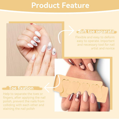 100PCS Sponge Toe Separator, Soft Toe Spreader Nail Art Finger Separator Divider Spacer Manicure Pedicure Tool for Nail Polish (Orange)