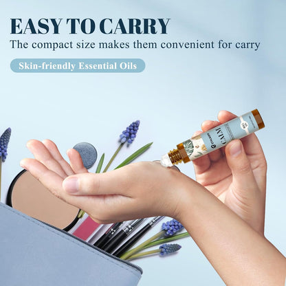 Calm Essential Oil Roll On, Aromatherapy Roll On Oil Blends for Stress Relief, Massage, Self Care Relaxation Gift