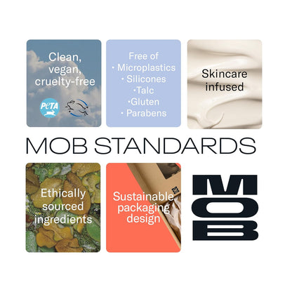 MOB Beauty Cream Clay Eyeshadow M145 – Champagne Shimmer | Skincare-Infused, Vegan, Blendable Cream-to-Velvet Finish, Buildable Pigment, Clean Eyeshadow in Sustainable, Biodegradable Compact