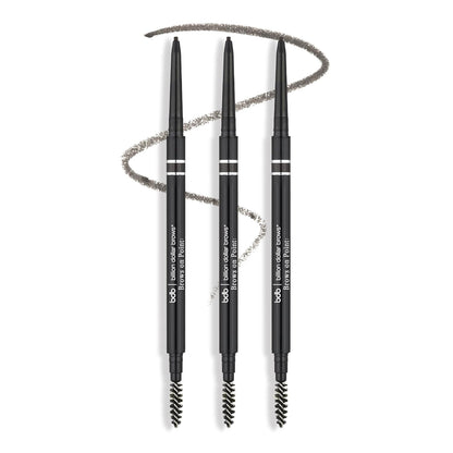 bdb Brows on Point Micro Brow Pencil - Precision Tip & Spoolie, Waterproof, Define Shape & Fill Brows, Black Raven, 3-Pack