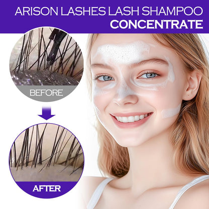 ARISON LASHES Lash Shampoo Concentrate for Lash Extensions 100ML Eyelash Cleanser Concentrate Oil-Free Eyelash Extension Shampoo with Salon Home Care(Lavender)