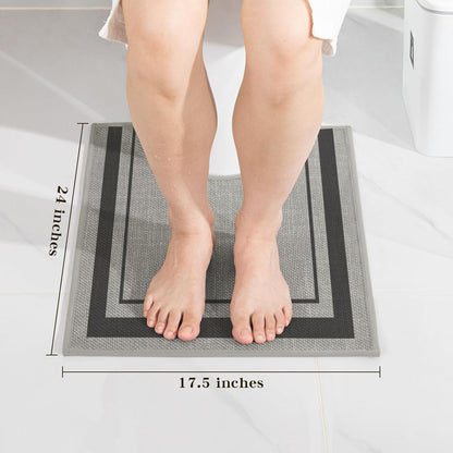 chakme Bathroom Rugs Mat U-Shaped 24x17, Ultra Thin Non Slip Bath Mat Small Quick Dry Absorbent Bath Mat for Bathroom Floor, (Dark Grey, U-24"x17")