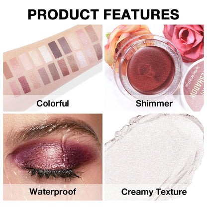 Kaely Single Cream Eyeshadow Pot, Pearl Beige Shimmer Eye Shadow for Older Women High Pigmented Waterproof, Natural Eyeshadow Palette Makeup Brightener, sombras en crema para ojos, Blendable, 18