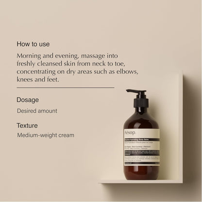 Aesop Resolute Hydrating Body Balm | Supple, Smooth Skin | Emollient Rich With Shea Butter, Wheat Germ Oil and Sweet Almond Oil | 16.9 oz / 500mL