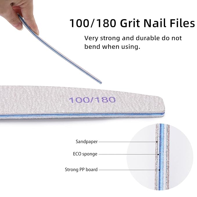 BTYMS 25 Pcs Nail Files