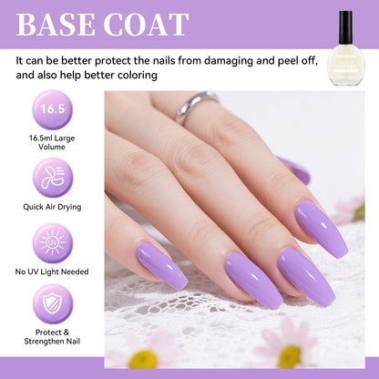 16.5ml Base Coat Nail Polish, Quick Dry Large Volume Base Coat, Color Lock Strengthen Nails for Women Salon DIY Nail Art