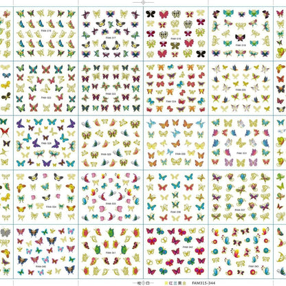 30 Sheets Butterfly Nail Stickers Colorful 3D Self Adhesive Nail Art Charms Sticker Decals for Crafts Supplies Accessories (ST-B)