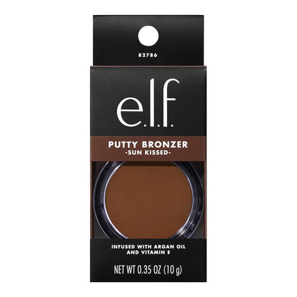 e.l.f. Putty Bronzer, Creamy & Highly Pigmented Formula, Creates a Long-Lasting Bronzed Glow, Infused with Argan Oil & Vitamin E, Sun Kissed, 0.35 Oz