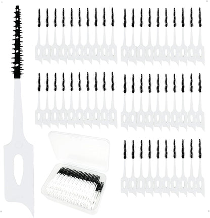 300 Pieces Dual-Use Interdental Brushes Soft Silicone, Disposable Dental Picks,Premium Dental Floss Picks for Effective Teeth Cleaning (300pcs Black)