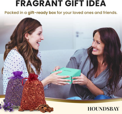 All-Natural Cedar and Lavender Sachet (20 Pack) with Hanger Hooks Included: 10 Lavender Sachets for Drawers and Closets, 10 Cedar Sachets Best Moth Repellent for Clothes