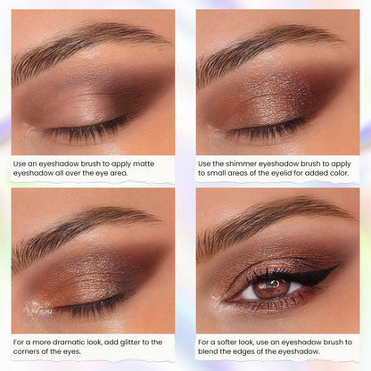 Kaely 8 Colors Cream Eyeshadow Contour Highlighter Palette Makeup, Nude Rose Pink Chocolate Coffee Beige Brown Matte Shimmer Glitter Highly Pigmented Eye Shadow Palette for Older Women Waterproof