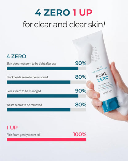 [Be the Skin] BHA+ Pore Zero Cleansing Foam 5.07 fl oz / 150 ml | Face wash cleanser for pore care and sebum control | For sensitive and combination skin