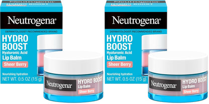 Neutrogena Hydro Boost Hyaluronic Acid Lip Balm, Nourishing Vitamin E Leaves Lips Feeling Hydrated, Sheer Pink Tinted Color with a Sweet Berry Flavor, Sheer Berry, 0.5 oz (Pack of 2)