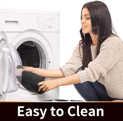 Yimobra Memory Foam Toilet Bath Mat U-Shaped, Soft and Comfortable, Super Water Absorption, Non-Slip, Thick, Machine Wash and Easier to Dry for Bathroom Commode Contour Rug, 24 X 20 Inches, Black