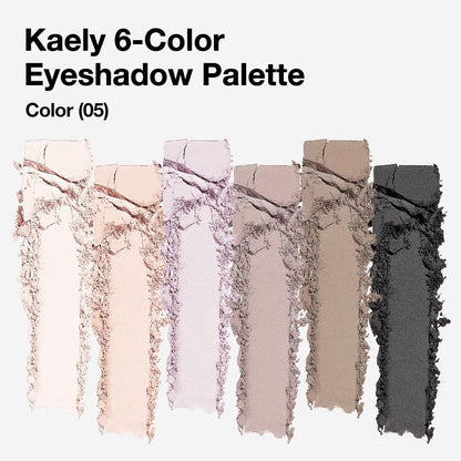 evpct 6 Colors Nude Smokey Eye Shadow Palette Makeup for Blue Brown Eyes, Light Brown Smoky Grey Taupe Black Natural Matte High Pigment Mini Travel Eyeshadow Palette for Older Women, Built in Mirror