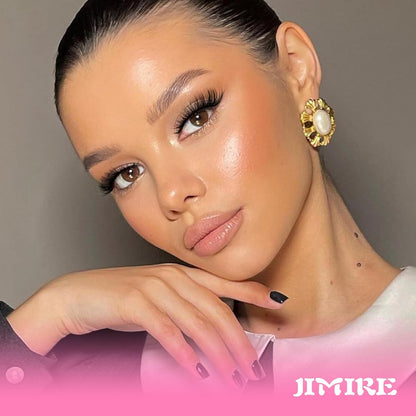 JIMIRE Lashes with Clear Band Demi-Wispies Fluffy Faux Mink Eyelashes Wispy Cat-Eye False Eyelashes Natural Look 7 Pairs Pack