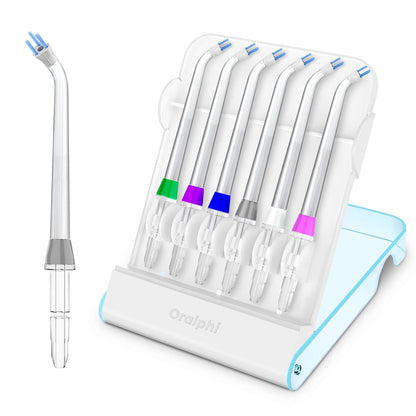 Replacement Tips for Waterpik Water Flosser(6 Plaque Chaser Tips & Storage Case Bundle)