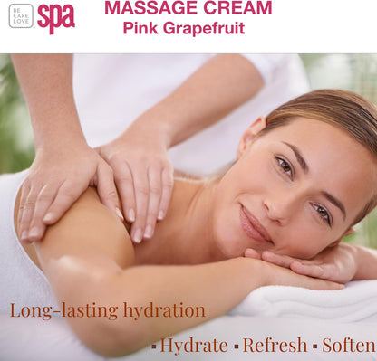 BCL SPA Massage Cream - Body Lotion & Body Cream with Organic Pink Grapefruit, Shea Butter, Aloe Vera, Vitamin E, Argan, and Almond Oils - Nourish & Revitalize skin. Home/Professional use 16 fl oz