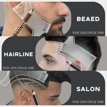 Barber Pencil for Lineup Magic Hairline Enhancement Beard Guide Shaping Pencils for Design Razor Trace Black Brown Barber Chalk Pencils Set with Sharpener Ruler Brush for Men