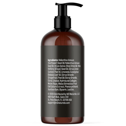 Anti Cellulite Massage Oil and Silicone Body Brush – Collagen and Stem Cell Skin Tightening Formula for Smoothing and Firming, 8 fl oz by M3 Naturals