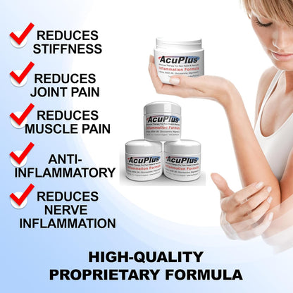 AcuPlus - Advanced Pain Relief Topical Anti Inflammatory Cream to Soothe Muscle & Joint Pain - Arthritis, Bursitis, & Tendonitis - Fast-Acting Formula with Natural Ingredients - 4 oz. each, Pack of 3