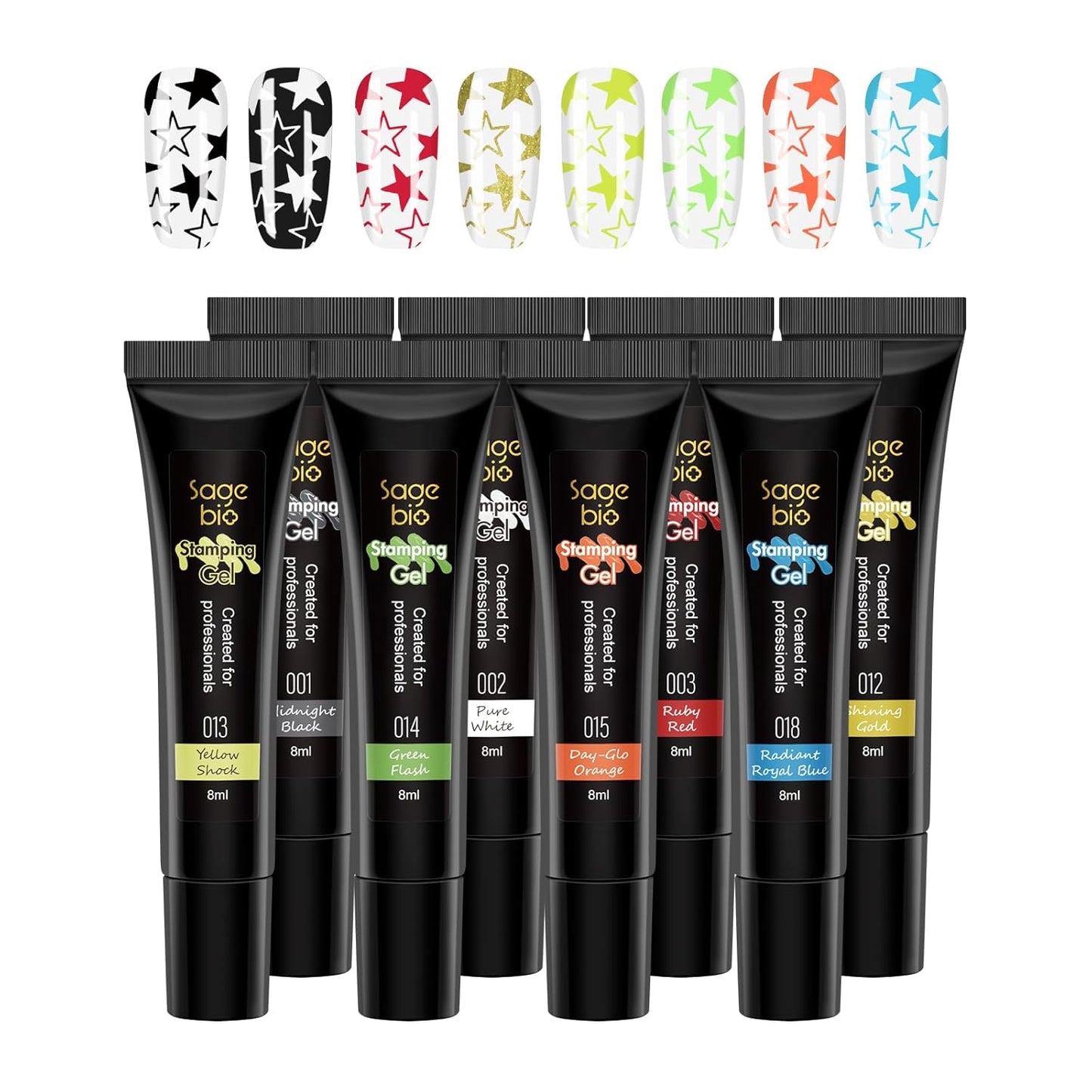 8 Colors Nail Stamping Polish Gels for Nail Stamp Print Polish Stamper DIY Nail Art Stamping Manicure