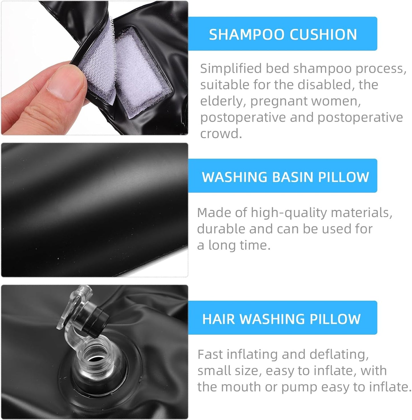 1pc Inflatable Shampoo Head Pad Shampoo Neck Rest Hair Washing Basin Blow up Washing Head Basin Tub Pillow for Bath Portable Shampoo Cushion Bath Tub Pillow Spa Pvc Tray Elder