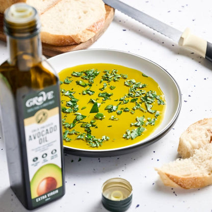 Grove Extra Virgin Avocado Oil - Plant Based, Vegan, Gluten Free, 100% Natural, Cold Pressed, High Smoke Point, 16 Whole Avocados in Every Bottle (8.4oz, 250ml)