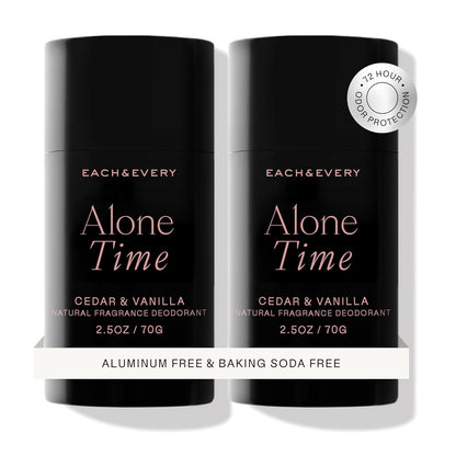 Each & Every Aluminum Free Deodorant for Men & Women, Cedar & Vanilla - All Natural Deodorant for Sensitive Skin, EWG Verified - Clean, Baking Soda Free, Plant-Based Fragrance - 2.5oz, 2 Pack