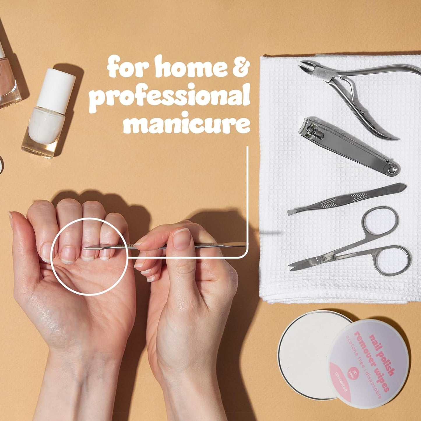 Biopure Nail Polish Remover Wipes Acetone-Free & Non-Toxic – Quick & Easy Nail Polish Removal, Travel-Friendly Disposable Pads w/Sealable Jar (90 Count, Unscented)