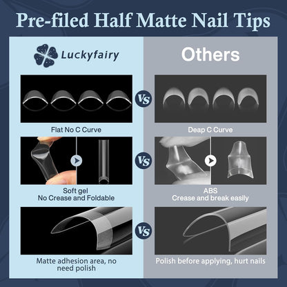 2XL Straight Square Nail Tips, No C Curve Gel Nail Tips Half Cover 240Pcs Extra Long Gel Tips Acrylic False Nail Tips Tapered Square Press On Nails For Nail Salons Home DIY 12 Sizes