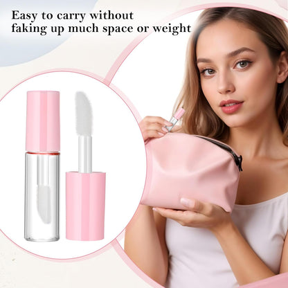 100 Pcs 1.2 ml Mini Lip Gloss Tubes Empty Lipgloss Tubes with Wand Clear Refillable Lip Balm Gloss Containers Lips Glosss Bottles for DIY Lipstick Samples Lips Balms Lipgloss Making(Pink)