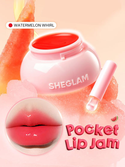 SHEGLAM Hydra Jelly Pocket Lip Jam Hydrating Nourishing Lip Gloss Moisturizing Lip Makeup-Watermelon Whirl