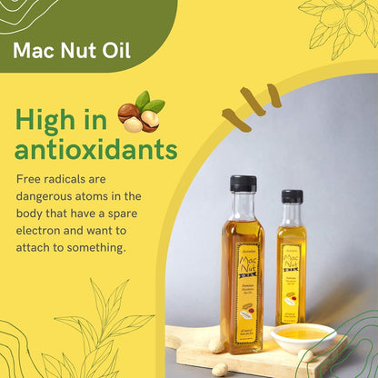 Macadamia Nut Cooking Oil- Australian Pure Cold Pressed Macadamia Nut Oil, Unrefined, Natural Cooking Oil, High Smoke Point Fry Oil, Non GMO, Vegan, Keto Friendly and Gluten Free (64 fl oz)