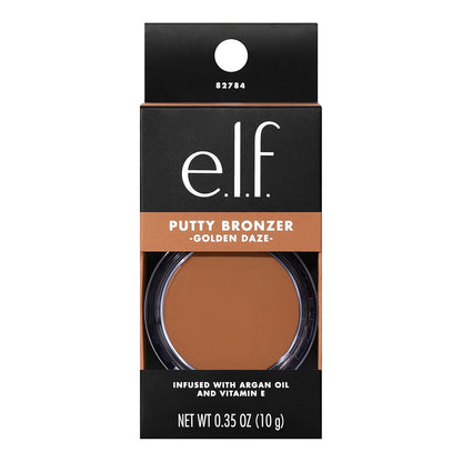 e.l.f. Putty Bronzer, Creamy & Highly Pigmented Formula, Creates a Long-Lasting Bronzed Glow, Infused with Argan Oil & Vitamin E, Golden Daze, 0.35 Oz (10g)