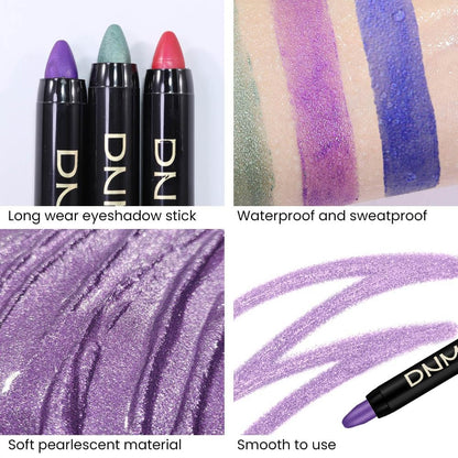evpct 2Pcs Cream Eyeshadow Sticks Set for Eyes Waterproof, Blue Shimmer & Purple Shimmer Matte Eye shadow Stick Pencil Pen Bulk sombras en crema para ojos 32+33
