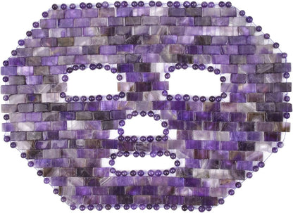 Jade Facial Mask｜100% All Natural Jade Sleep Mask｜Diminish Puffiness｜Soothe Eye Fatigue (Purple)