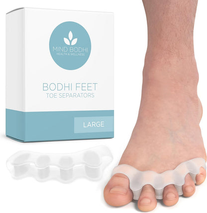Mind Bodhi Toe Separators/Toe Spacers - For Men and Women - Correcting Bunions and Restoring Toes to Their Original Shape - Large Size - Clear