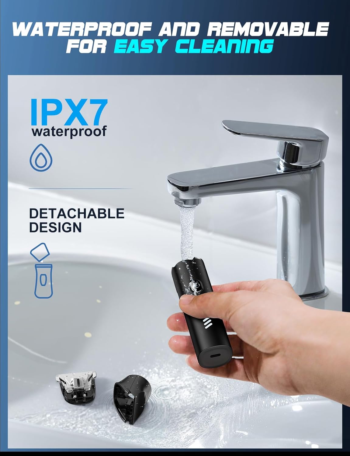 Body Hair Trimmer for Men, Manscape Electric Razor, Versatile Hair Trimmer for Groin, Beard, Nose/Ear Hair, Waterproof & USB-C Rechargeable, Travel Lock