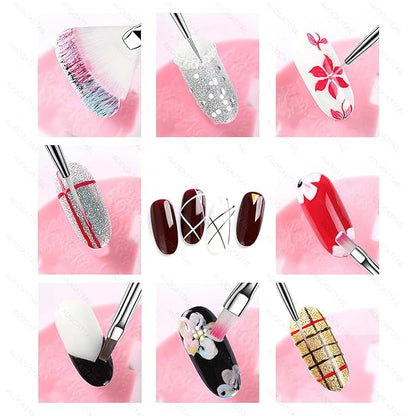 Auocattail 15 pcs nail brushes