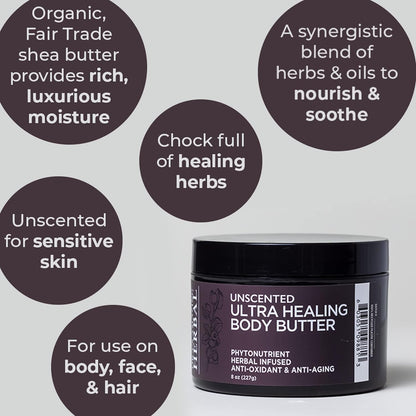 Ora's Amazing Herbal Unscented Moisturizer Travel Set, Touchy Skin Salve, Unscented Body Butter & Body Oil Set, Travel Size, Eczema and Senstivie Skin