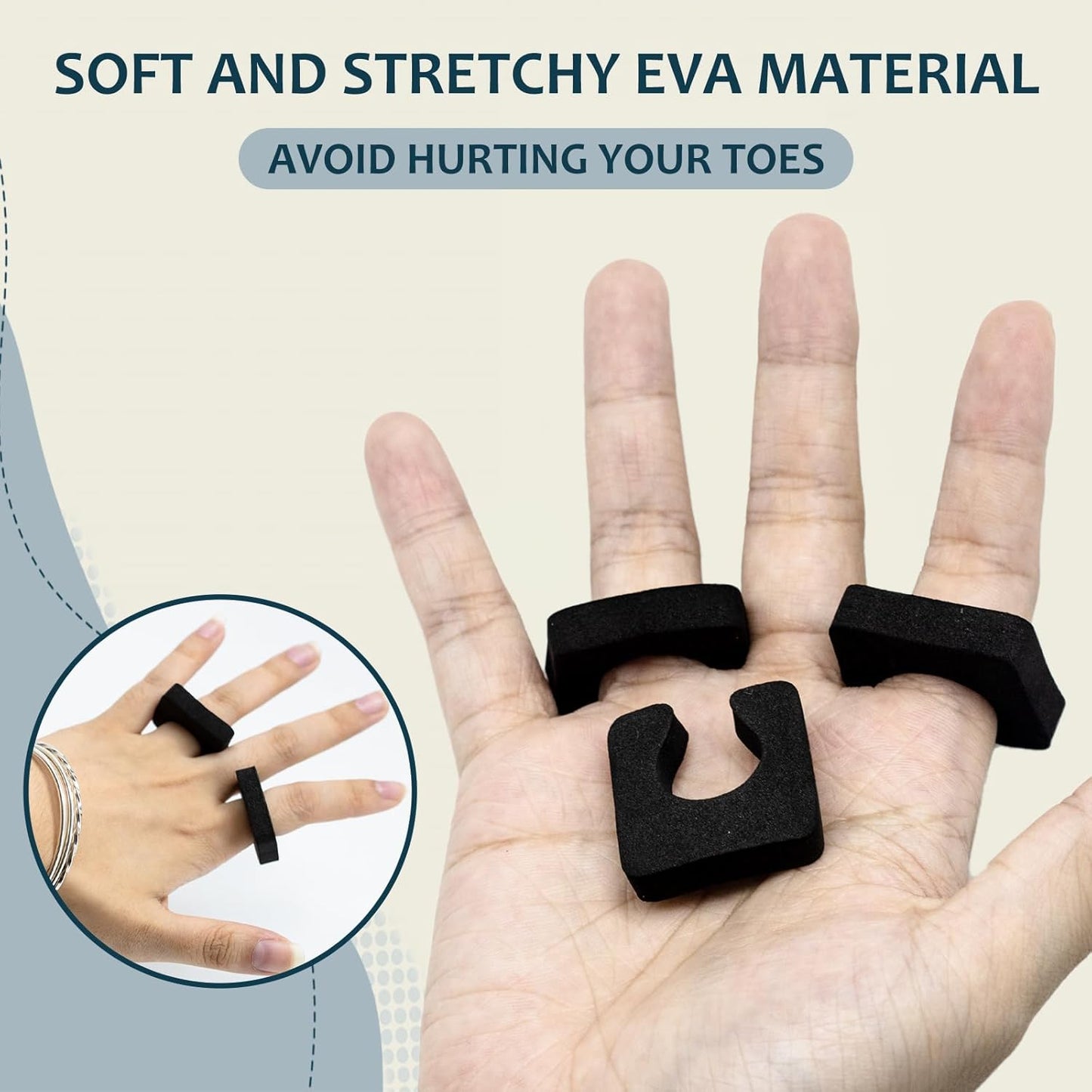 600 Pcs Toe Separators for Men and Women, Soft Foam Finger Divider Spacer Set, Pedicure Toe Separators for Hands and Feet Nail Polish Application Luxury Pedicure Supplies, Black