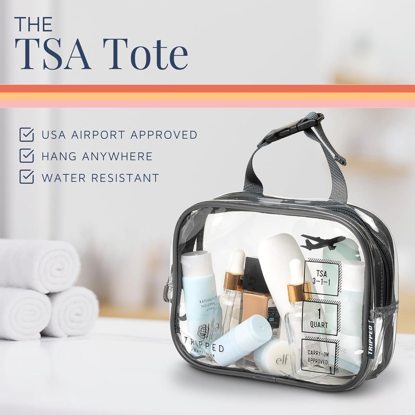 Toiletry Bag Kit Set: Hanging Travel Toiletry Bag + 311 TSA Cosmetic Liquid Bag + Ultralight Accessory Organizer Pouch