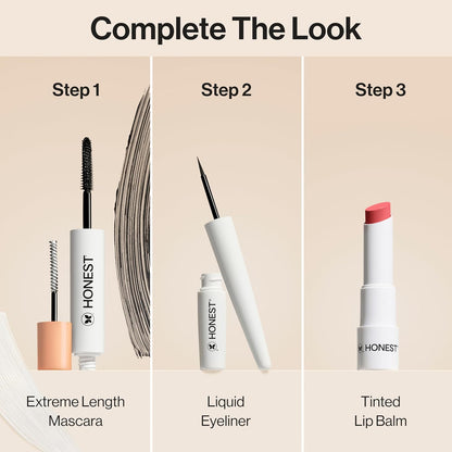 Honest Beauty Longlasting Liquid Eyeliner | Smudge + Flake Proof, Precise Application | Hypoallergenic, Vegan, + Cruelty Free | Black, 0.58 fl oz