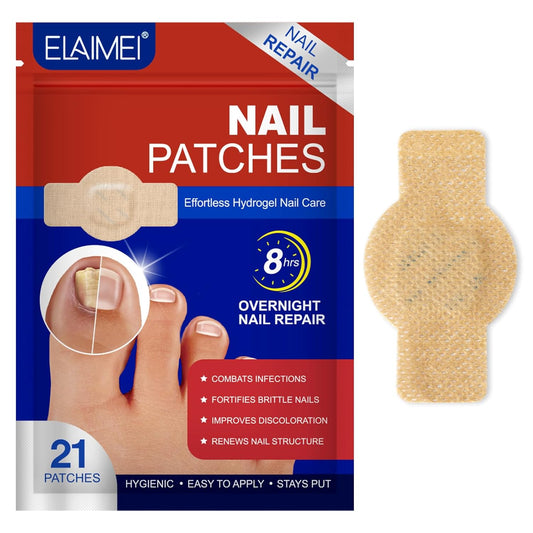 21 PCS Nail Patches ，Toenail Treatment Patch Extra Strength 8-Hour ，Nail Repair Patches,Nail Repair for Restores Damaged Nails and Appearance of Discolored，Overnight Renewal for Men and Women