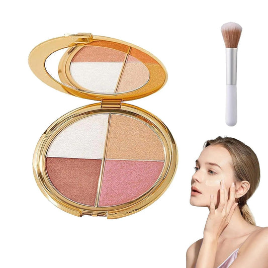 Glowjiu Glow Gallery Highlighting Eye & Cheek Palette，Makeup Palettes Contour Kit(1PCS)