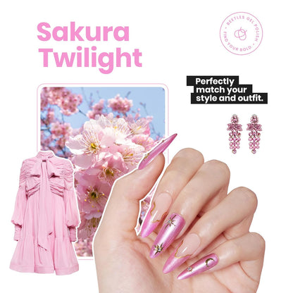 Beetles Sakura Pink Pearl Nail Polish - 15ml Quick Dry & Long Lasting Shimmer Art Effect for Nail Salon DIY at Home