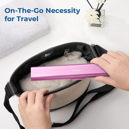Aluminum Toothbrush Travel Case, Portable Travel Toothbrush Holder, Durable Manual Toothbrush Box Container for Traveling, Bathroom, Camping, Business Trip-Pink