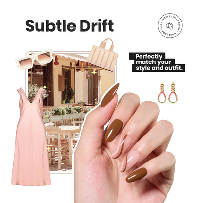 Beetles Nude Nail Polish Set Coconut Mousse 6Pcs, Pink Nail Fast Drying Long Lasting Neutral Brown Red Burgundy Dark Lacquer Glossy for Salon-Quality Results