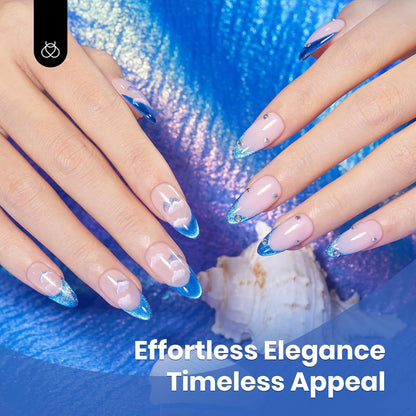 Beetles Blue Cat Eye Gel Polish, 15ML Blue Cat Eye Glitter Gel Polish with Magnet Soak Off UV Shimmer Velvet Gel Stellar Blue Series French Nail Art Manicure Gifts for Women